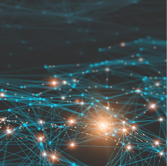 Representación visual de redes digitales e interconexión tecnológica, relacionada con la transformación digital en ingeniería mecánica
