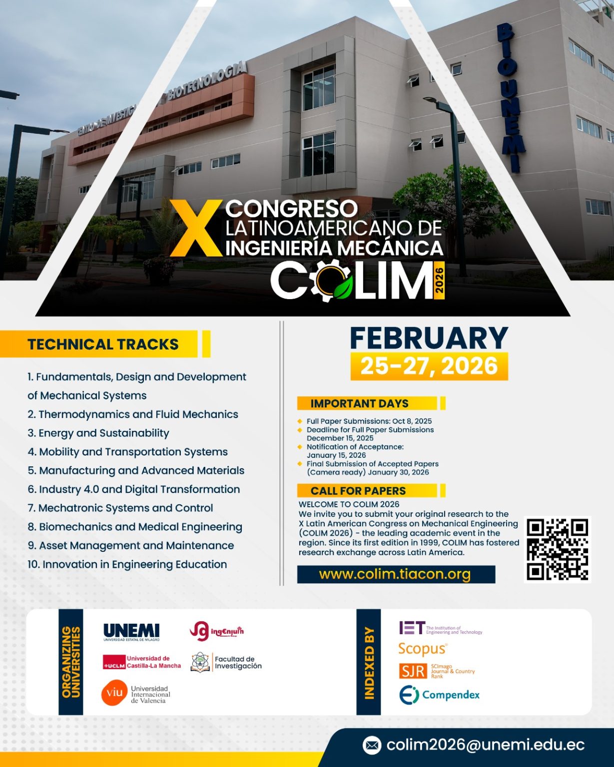 Call for papers - COLIM: Congreso Latinoaméricano de Ingeniería Mecánica